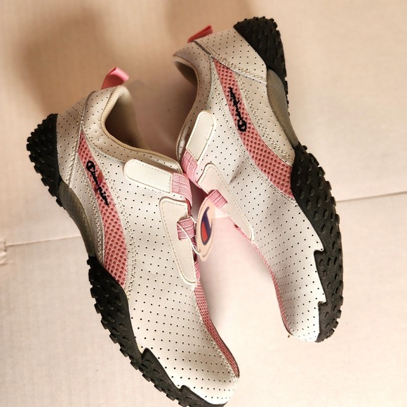 Champion Shoes - Champion Womens White Pink Perforated Mesh Slip On Sneakers 44930 Size 9.5 NEW